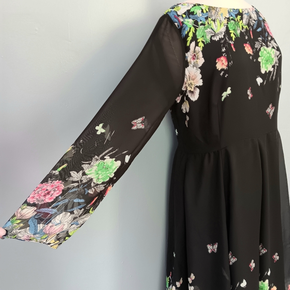 Floral Black Maxi Dress - Picture 3 of 16
